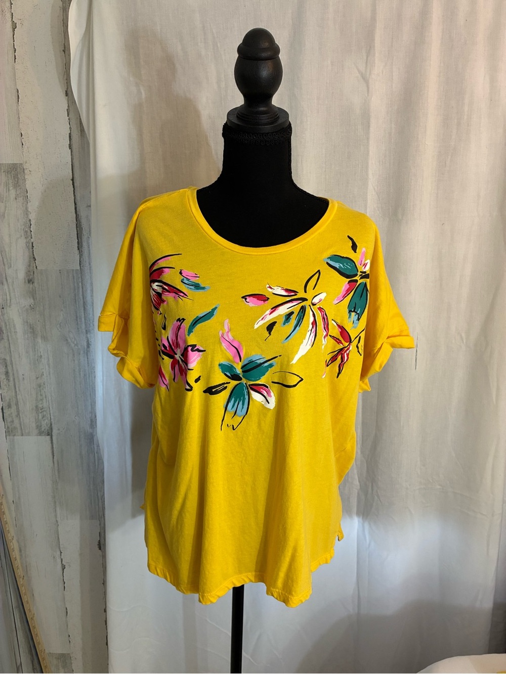 Grace Yellow Floral Short Sleeve Tee